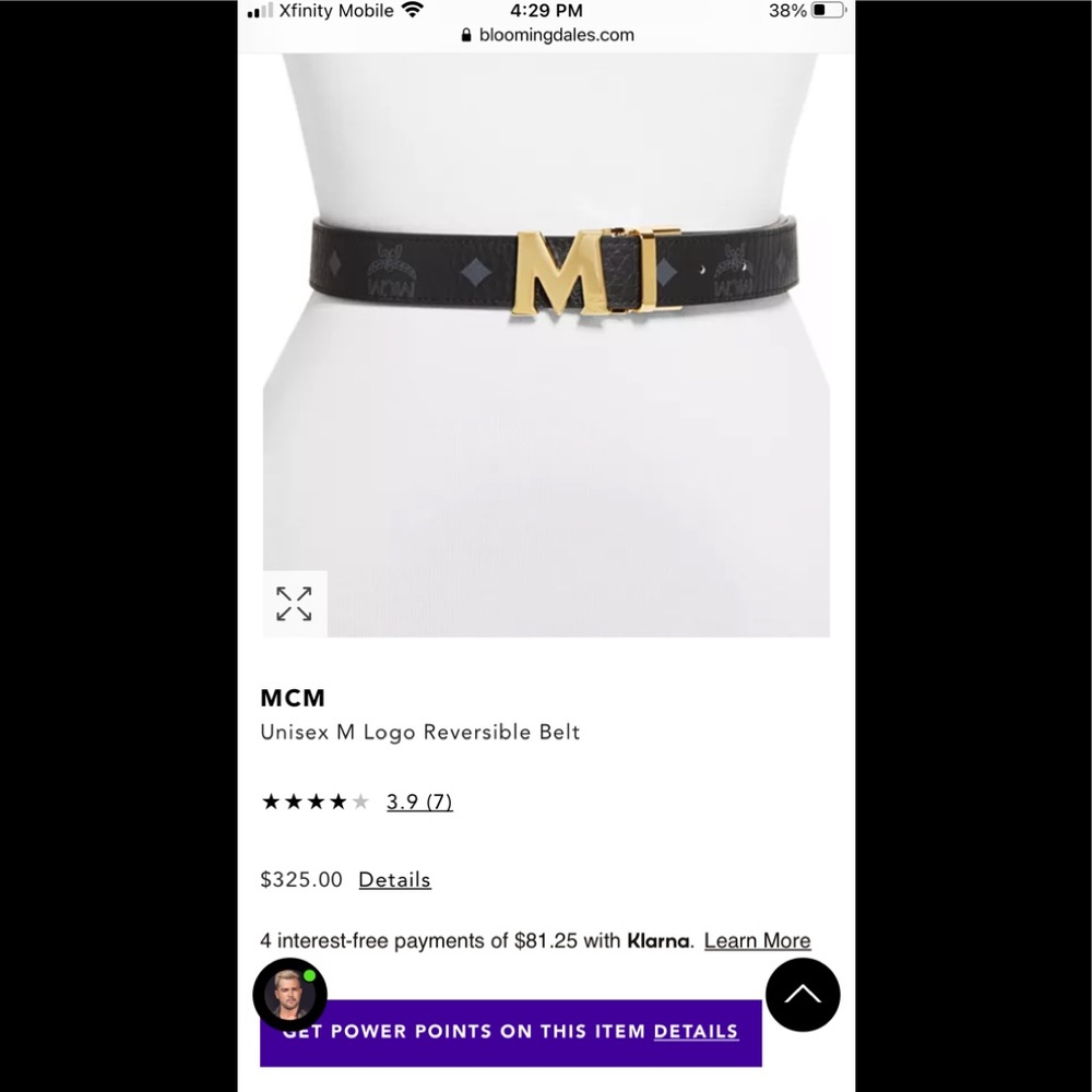 🛑 SOLD BNWT MCM Visetos Logo Reversible Belt Black Gold One Size, Unisex